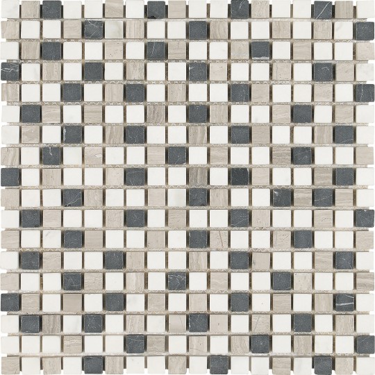 Мозаика Dune Contract Mosaics Tanaf 187373, цвет белый серый бежевый, поверхность матовая, квадрат, 305x305
