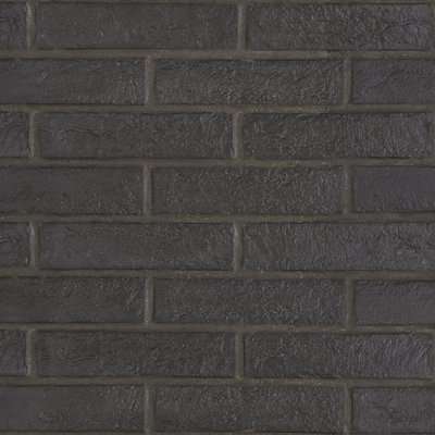 Керамогранит RHS Rondine New York Brick Black J85676, цвет чёрный, поверхность матовая, под кирпич, 60x250