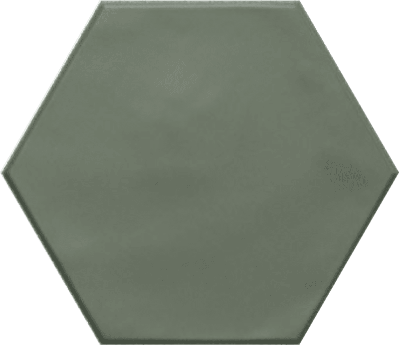 Керамогранит Ribesalbes Hex Green Matt, цвет зелёный, поверхность матовая, шестиугольник, 150x173