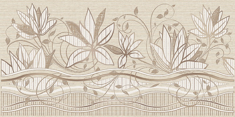 Декоративные элементы Azori Romanico Decor Flora, цвет бежевый, поверхность матовая, прямоугольник, 315x630