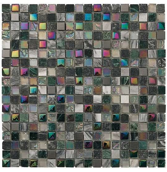 Мозаика Dune Materia Mosaics Topkapi 185910, цвет серый, поверхность глянцевая матовая, квадрат, 300x300