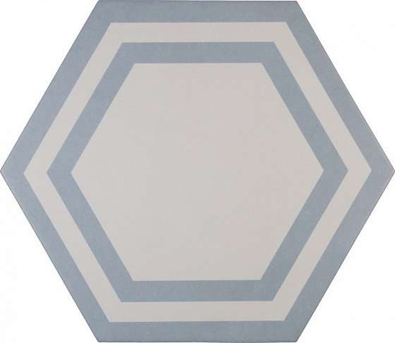 Керамическая плитка Adex ADPV9021 Pavimento Hexagono Deco Azure, цвет голубой, поверхность матовая, шестиугольник, 200x230