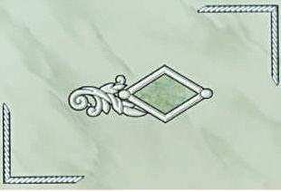 Декоративные элементы Piastrella Марго Зеленый Иней-М, цвет зелёный, поверхность глянцевая, прямоугольник, 200x300
