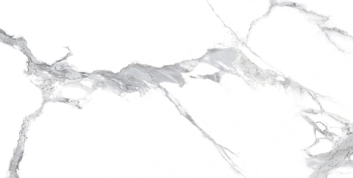 Керамогранит Laparet Statuario Crown Satin, цвет белый серый, поверхность сатинированная, прямоугольник, 600x1200