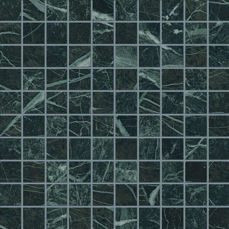 Мозаика Emilceramica (Acif) Tele Di Marmo Revolution Mosaico 3X3 Verde Saint Denis Lapp EHPD, цвет зелёный, поверхность лаппатированная, квадрат, 300x300