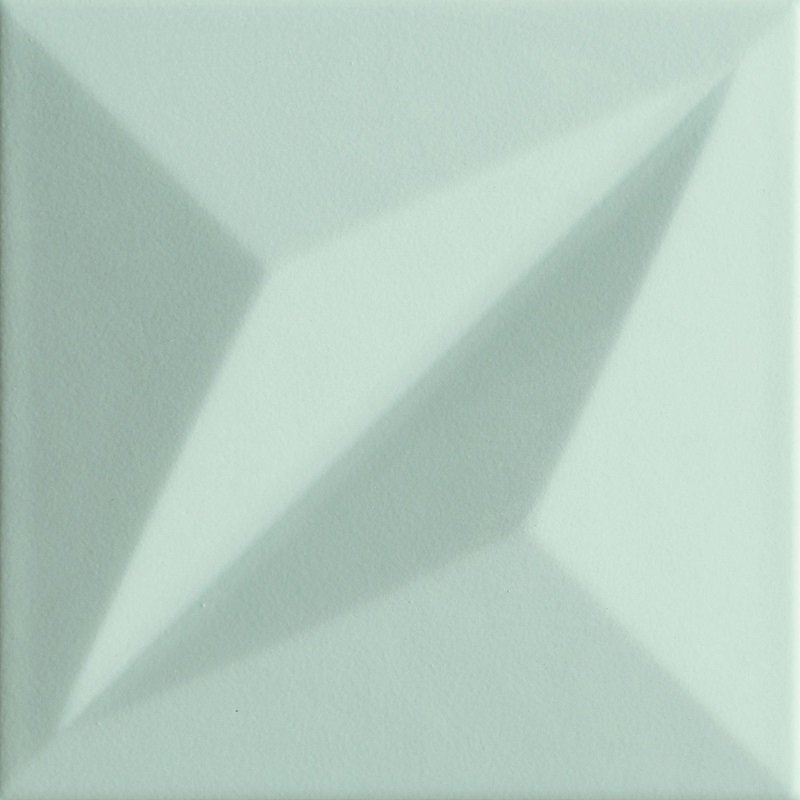 Керамическая плитка Tubadzin W-Colour Mint STR 1, цвет бирюзовый, поверхность рельефная, квадрат, 148x148