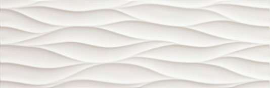 Керамическая плитка Fap Lumina Curve White Matt fREN, цвет белый, поверхность матовая 3d (объёмная), прямоугольник, 250x750