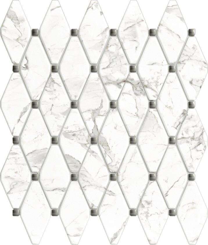 Мозаика Vallelunga Calacatta Vi. Esagona G2040301, цвет белый, поверхность лаппатированная, ромб, 320x370