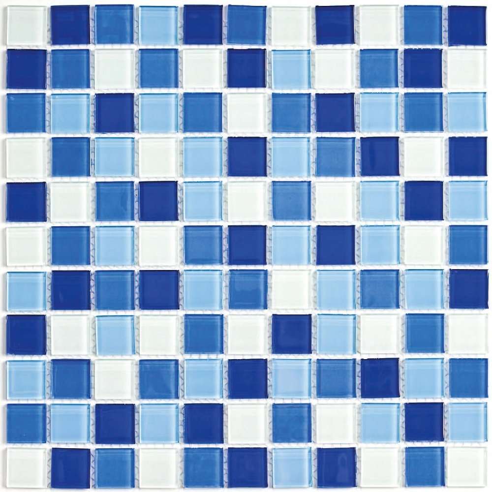 Мозаика Bonaparte Bonaparte Blue Wave-3, цвет голубой, поверхность глянцевая, квадрат, 300x300