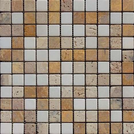 Мозаика Natural Mosaic Mix MT-02-25T (MT-02), цвет коричневый, поверхность матовая, квадрат, 305x305