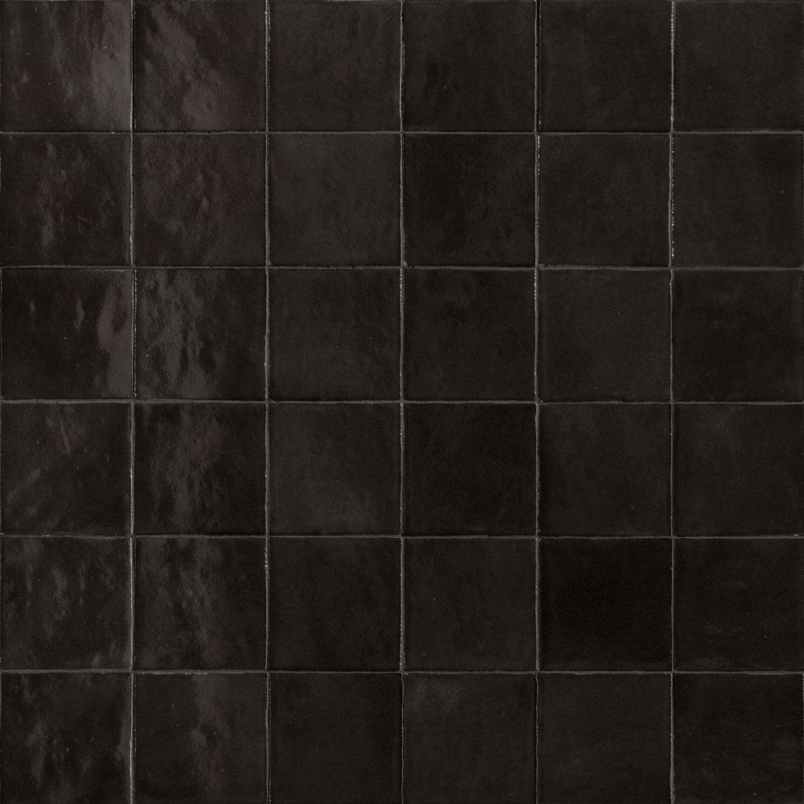 Керамическая плитка Marazzi Italy Zellige Carbone M5S1, цвет чёрный тёмный, поверхность глянцевая, квадрат, 100x100