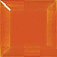 Вставки Cevica Angulo Metro Naranja, цвет оранжевый, поверхность глянцевая, квадрат, 75x75