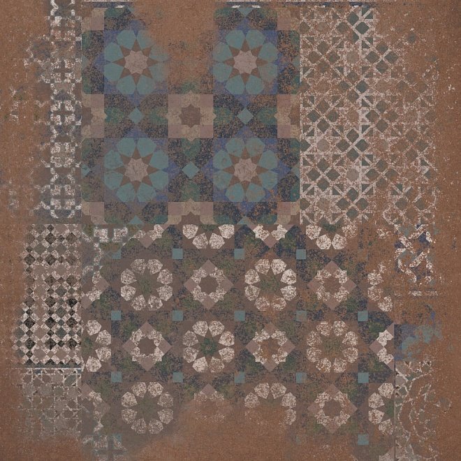 Декоративные элементы Kerama Marazzi Котто декорированный обрезной DD603700R\D, цвет коричневый, поверхность матовая, квадрат, 600x600