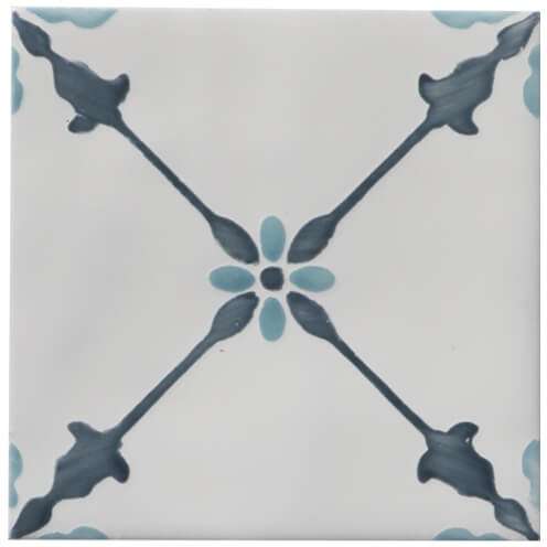 Керамическая плитка Adex Levante Decorado Merida Sirocco ADLE6003, цвет синий, поверхность глянцевая, квадрат, 100x100