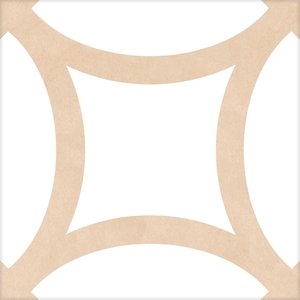 Керамическая плитка Mayolica District Figure Beige, цвет бежевый, поверхность матовая, квадрат, 200x200