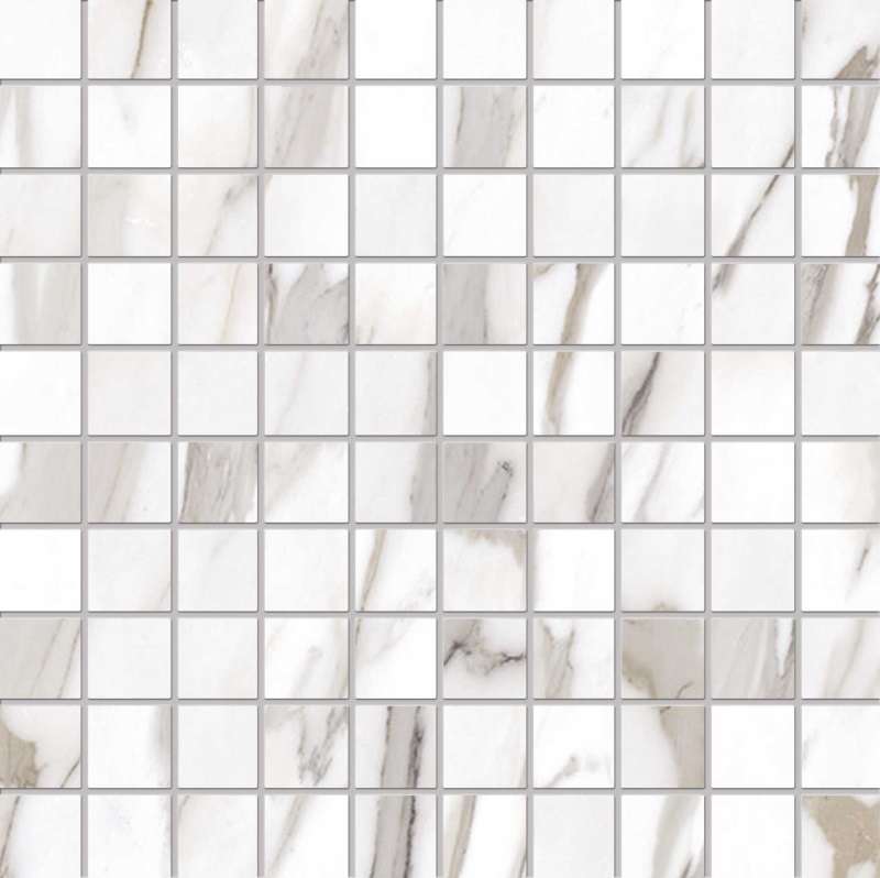 Мозаика Emilceramica (Acif) Tele Di Marmo Reloaded Mosaico 3X3 Calacatta Gold Canova Lapp E0QS, цвет белый бежевый, поверхность лаппатированная, квадрат, 300x300