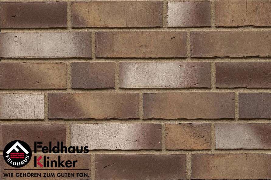 Клинкер Feldhaus Klinker Vario Geo Carina R932NF14, цвет коричневый, поверхность матовая, под кирпич, 71x240