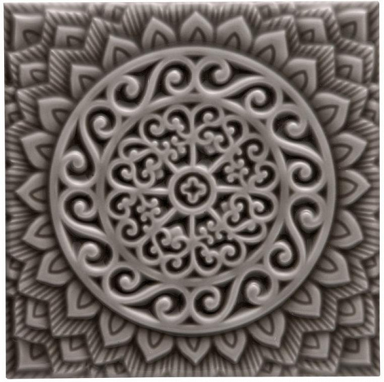Декоративные элементы Adex ADST4078 Relieve Mandala Universe Timberline, цвет серый, поверхность глянцевая, квадрат, 148x148
