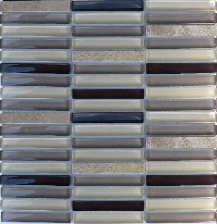 Мозаика NS Mosaic S-810, цвет серый, поверхность глянцевая, квадрат, 305x305