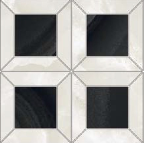 Декоративные элементы Rex Eccentric Luxe Charm 779338, цвет чёрно-белый, поверхность глянцевая, квадрат, 260x260