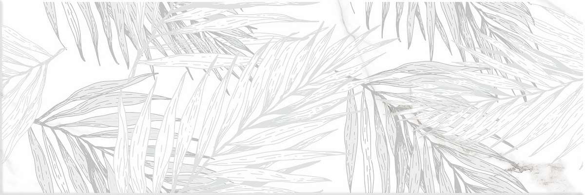 Декоративные элементы Emtile Avila Deco Leaves, цвет белый серый, поверхность матовая, прямоугольник, 200x600