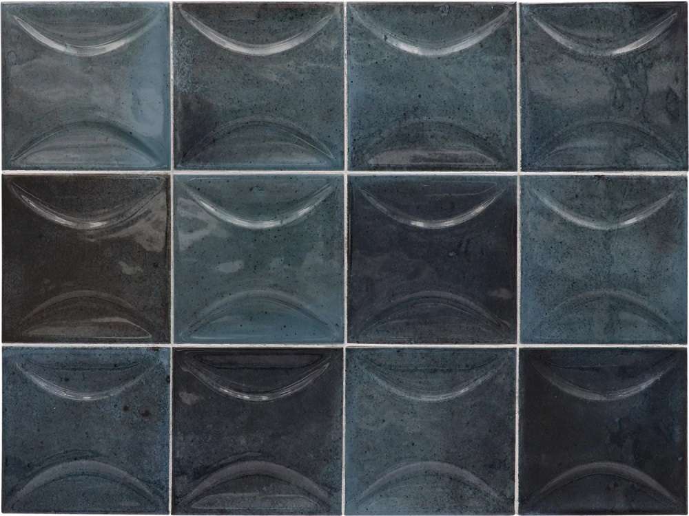 Керамическая плитка Equipe Hanoi Arco Blue Night 30023, цвет синий, поверхность глянцевая, квадрат, 100x100