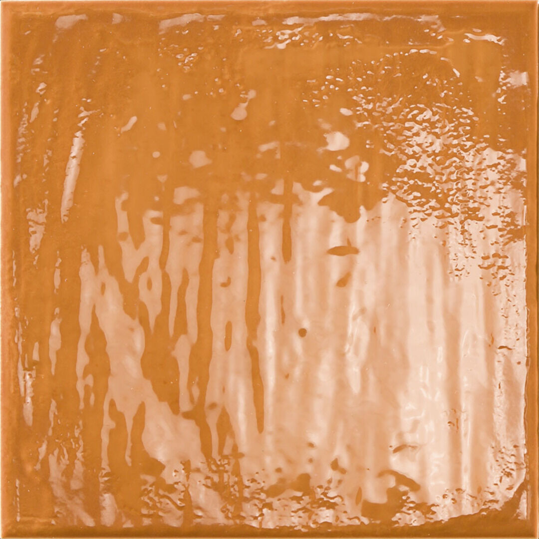 Керамогранит Prissmacer Rain Kaki 22, цвет оранжевый, поверхность глянцевая, квадрат, 223x223