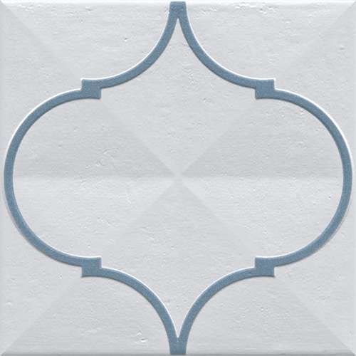 Декоративные элементы Vives Oromo Cielo, цвет белый голубой, поверхность глянцевая, квадрат, 200x200