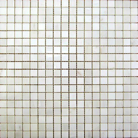 Мозаика Q-Stones QS-005-15P/10, цвет белый, поверхность матовая, квадрат, 305x305