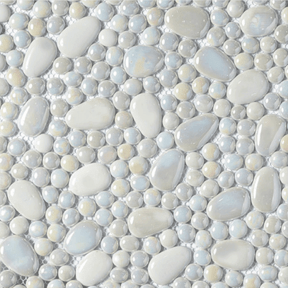 Мозаика Art & Natura Drops 31, цвет белый, поверхность глянцевая, квадрат, 303x303