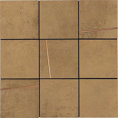 Мозаика La Fabbrica Hurban Quadrotto Intarsio Ocra 177326, цвет коричневый, поверхность матовая, квадрат, 300x300