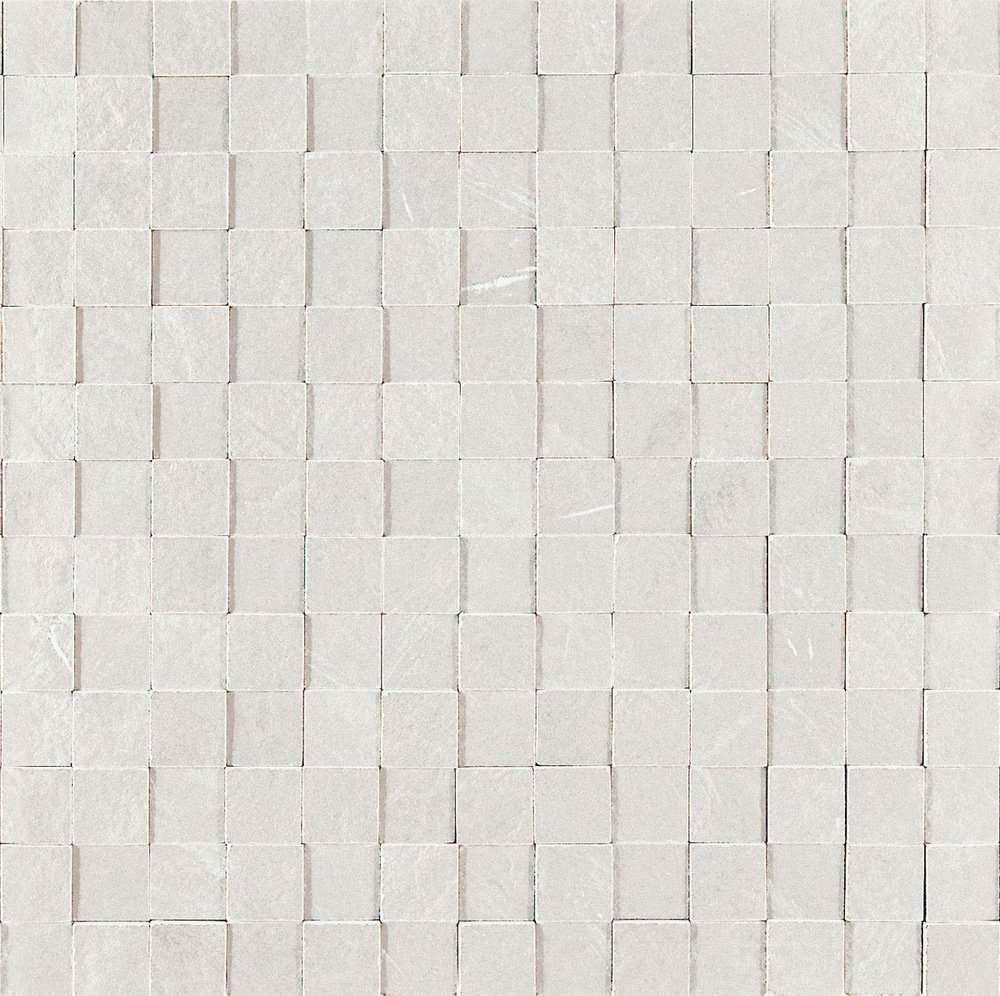 Мозаика Marazzi Italy Mystone Lavagna Mosaico Bianco 3D MD1H, цвет белый, поверхность матовая 3d (объёмная), квадрат, 300x300