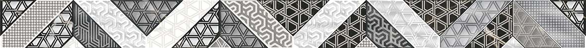 Бордюры Axima Орлеан Бордюр G, цвет серый чёрно-белый, поверхность глянцевая, прямоугольник, 50x600