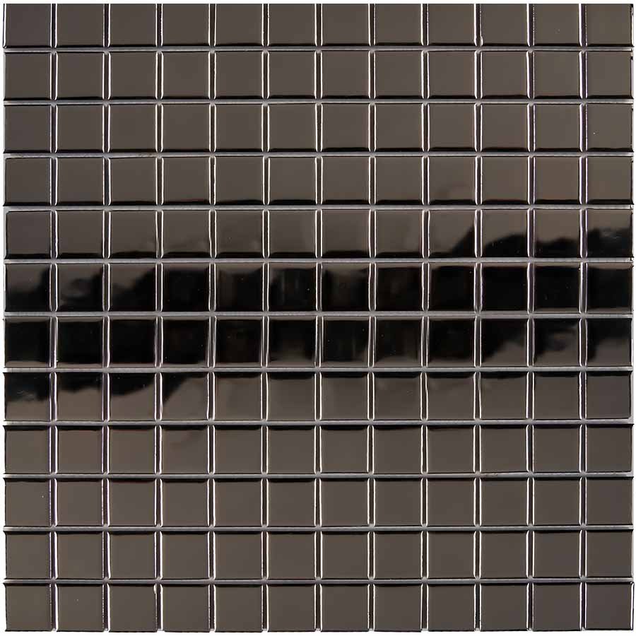 Мозаика Pixel Mosaic PIX617 Керамогранит (23х23 мм), цвет чёрный, поверхность глянцевая, квадрат, 300x300
