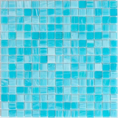 Мозаика Alma Mosaic Stella STN449, цвет голубой, поверхность глянцевая, квадрат, 327x327