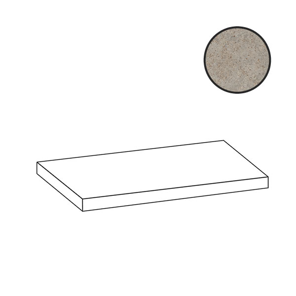Ступени Cerdomus Reforge Angolo Sx Gradino Costa Retta Cement Matt 97231, цвет серый, поверхность матовая, прямоугольник, 330x1200