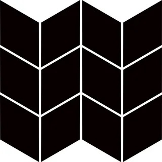 Мозаика Paradyz Uniwersalna Mozaika Prasowana Nero Romb Braid, цвет чёрный, поверхность матовая, прямоугольник, 205x238