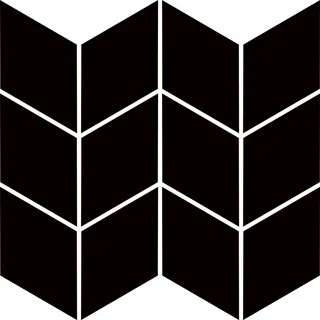 Мозаика Paradyz Uniwersalna Mozaika Prasowana Nero Romb Braid, цвет чёрный, поверхность матовая, прямоугольник, 205x238
