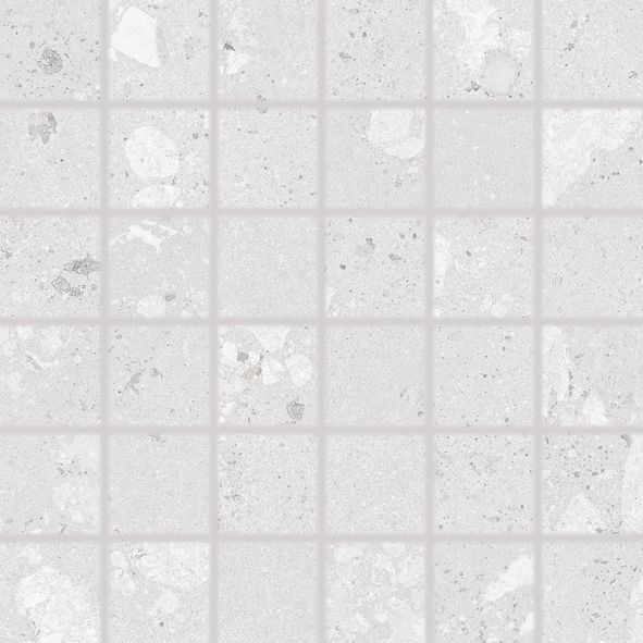 Мозаика Rako Castone White Grey WDM05855, цвет белый, поверхность матовая, квадрат, 300x300