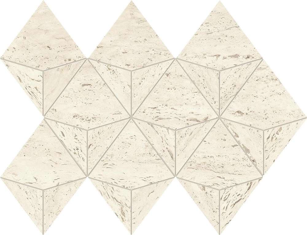 Мозаика Atlas Concorde Italy Marvel Travertine White Mosaico Origami AF9J, цвет белый, поверхность матовая, прямоугольник, 280x410