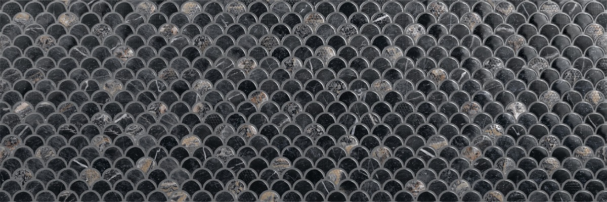 Декоративные элементы Emigres Lucia Mos Negro R, цвет чёрный, поверхность глянцевая, прямоугольник, 300x900