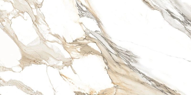 Керамогранит Art & Natura Marmo Calacatta Porto Gold Glossy, цвет белый коричневый, поверхность глянцевая полированная, прямоугольник, 600x1200