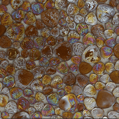 Мозаика Art & Natura Drops 16, цвет коричневый, поверхность глянцевая, квадрат, 303x303