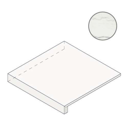 Ступени Italon Charme Advance Platinum White Scalino 120 Ang Sx 620070002004, цвет белый, поверхность сатинированная, прямоугольник, 330x1200