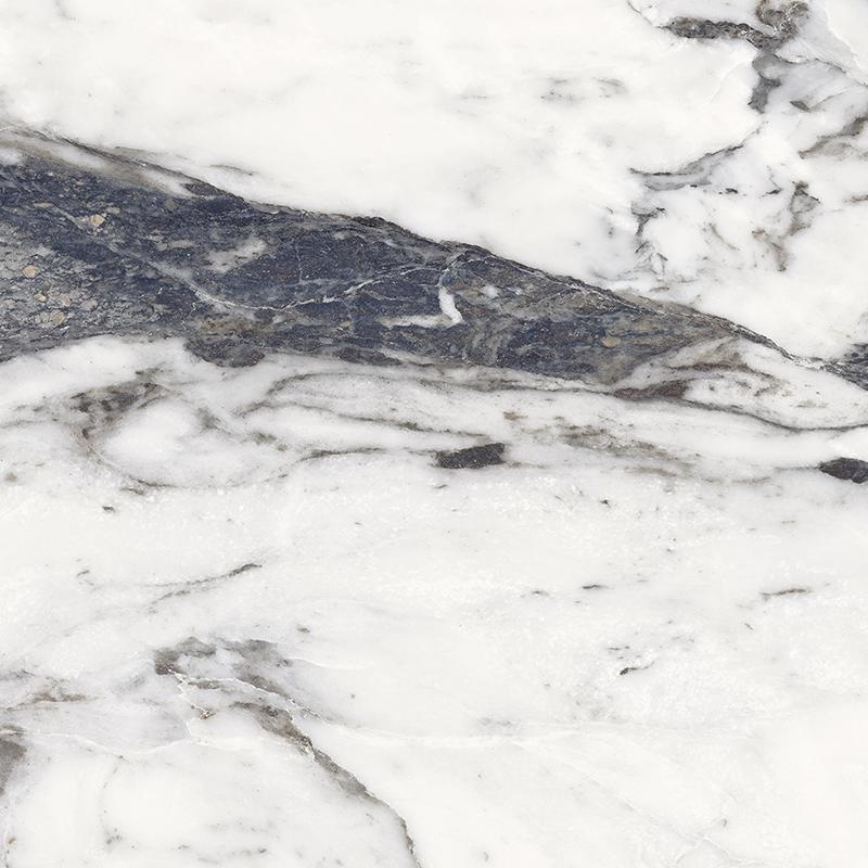 Керамогранит Provenza Unique Marble Bianco Siena Lappato EL7S, цвет чёрный, поверхность лаппатированная, квадрат, 800x800