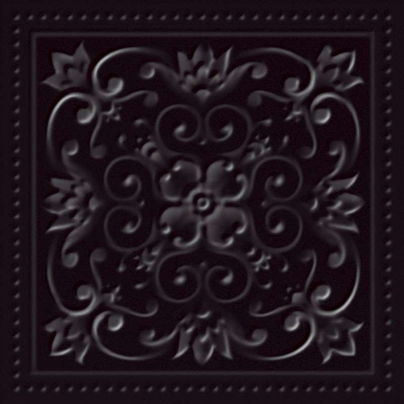 Керамическая плитка Paradyz Classy Chic Nero Struktura B Sciana, цвет чёрный, поверхность матовая, квадрат, 198x198