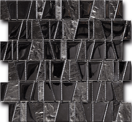 Мозаика Art & Natura Boston Ames, цвет чёрный, поверхность глянцевая, квадрат, 300x300