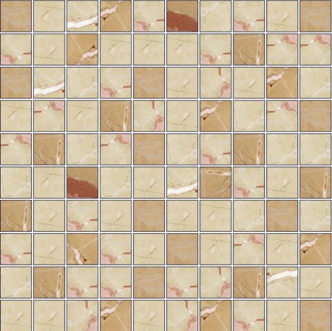 Мозаика Kerasol Benidorm Mix 2 Dorado/Crema, цвет бежевый, поверхность глянцевая, квадрат, 308x308