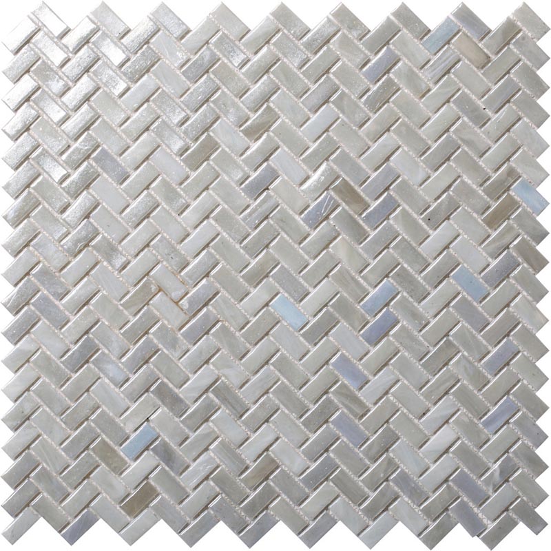 Мозаика Alma Mosaic Glamour AHB-01, цвет белый, поверхность глянцевая, прямоугольник, 302x303