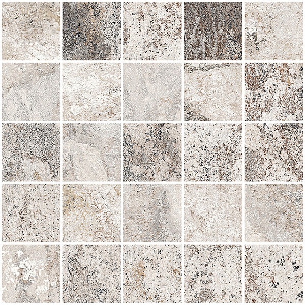 Мозаика Sant Agostino Metastone Mosaico Mud CSAMMSMU30, цвет белый серый, поверхность натуральная, квадрат, 300x300